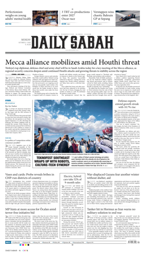 Cover of Daily Sabah (Turkey)
