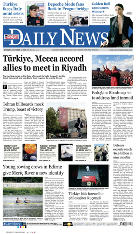 Cover of Hurriyet Daily News & Economic Review