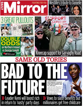 Cover of Daily Mirror (Northern Ireland)