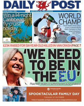 Cover of Daily Post (North Wales)