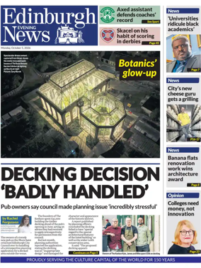 Cover of Edinburgh Evening News