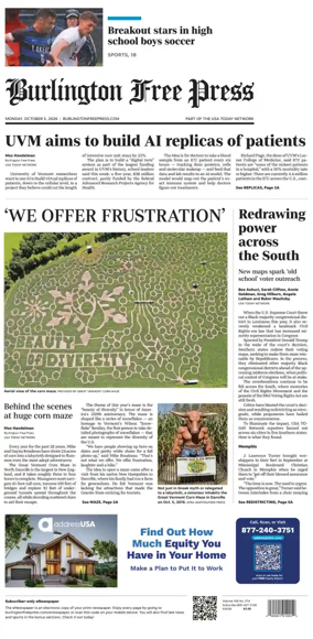Cover of Burlington Free Press