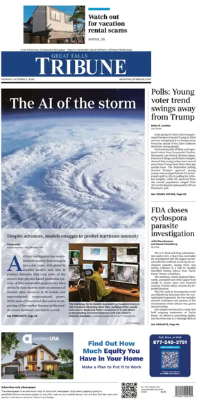 Cover of Great Falls Tribune