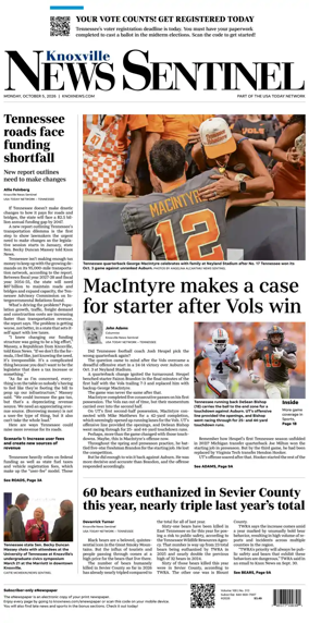 Cover of Knoxville News Sentinel