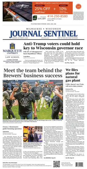 Cover of Milwaukee Journal Sentinel