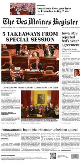Cover of The Des Moines Register