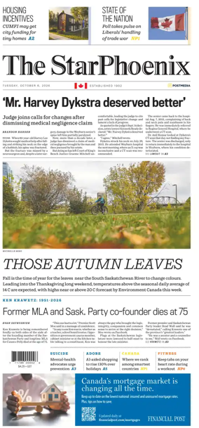 Cover of Saskatoon StarPhoenix