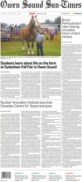 Cover of The Sun Times (Owen Sound)