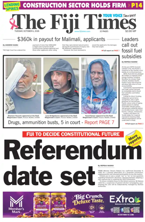 Cover of The Fiji Times