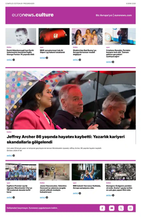 Cover of Euronews Culture and Sport (Turkish) Compiled Edition