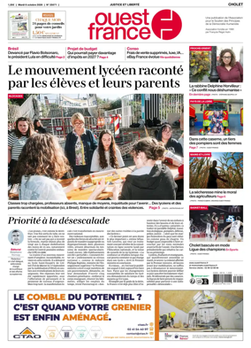 Cover of Ouest France (Cholet)