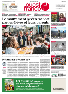 Cover of Ouest France (Lorient)