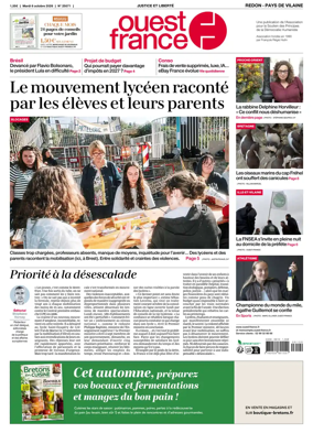 Cover of Ouest France (Redon / Pays de Vilaine)