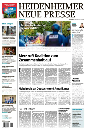 Cover of Heidenheimer Neue Presse
