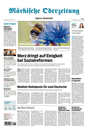 Cover of Markische Oderzeitung Spree-Journal