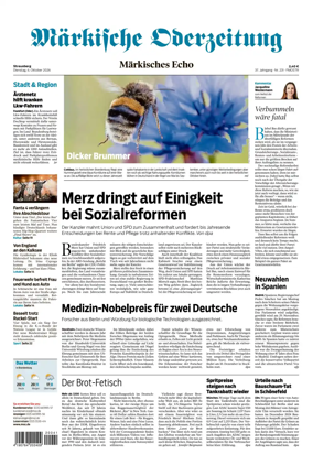 Cover of Markische Oderzeitung Strausberg