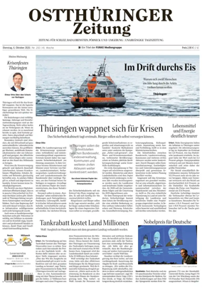 Cover of Ostthuringer Zeitung (Schleiz)