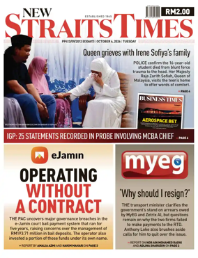 Cover of New Straits Times