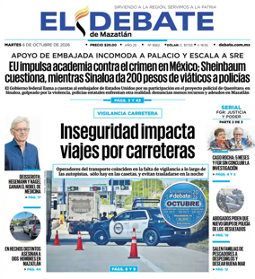 Cover of El Debate de Mazatlan