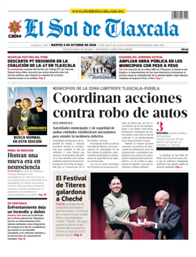 Cover of El Sol de Tlaxcala