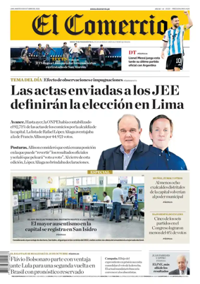Cover of Diario El Comercio