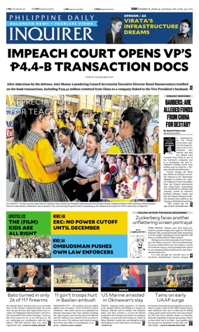 Cover of Philippine Daily Inquirer