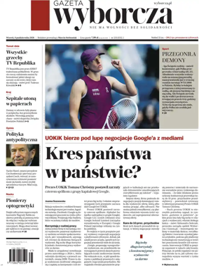 Cover of Gazeta Wyborcza Stoleczna