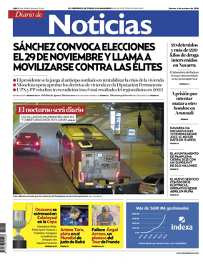 Cover of Diario de Noticias (Spain)