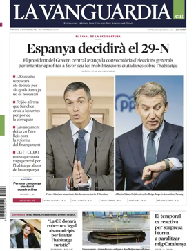 Cover of La Vanguardia (Catalonia - 1st edition)