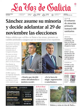 Cover of La Voz de Galicia (Ferrol)