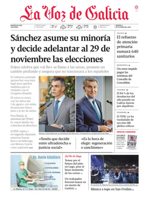 Cover of La Voz de Galicia (Lugo)