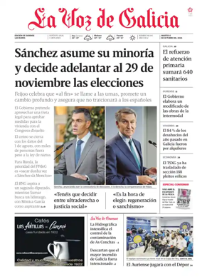 Cover of La Voz de Galicia (Ourense)