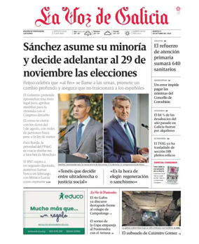Cover of La Voz de Galicia (Pontevedra)