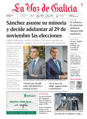 Cover of La Voz de Galicia (Vigo)