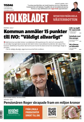 Cover of Folkbladet Vasterbotten