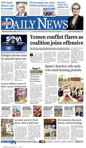Cover of Hurriyet Daily News & Economic Review