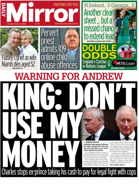 Cover of Daily Mirror (Northern Ireland)