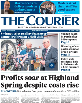 Cover of The Courier & Advertiser (Perth and Perthshire Edition)