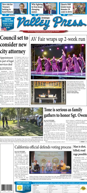 Cover of Antelope Valley Press