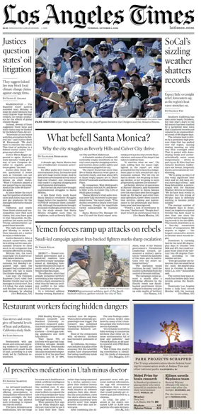Cover of Los Angeles Times