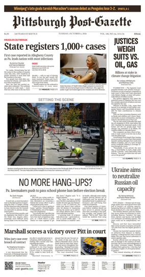 Cover of Pittsburgh Post-Gazette