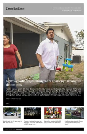 Cover of Tampa Bay Times TFP