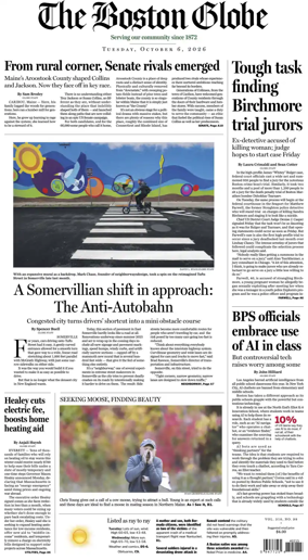 Cover of The Boston Globe