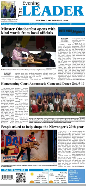 Cover of The Evening Leader