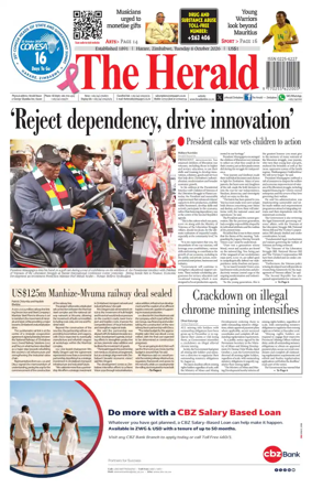 Cover of The Herald (Zimbabwe)