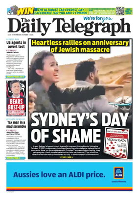 Cover of The Daily Telegraph (Sydney)