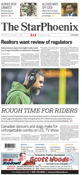 Cover of Saskatoon StarPhoenix
