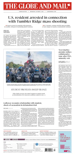 Cover of The Globe and Mail (Alberta Edition)