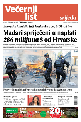 Cover of Vecernji list - Hrvatska