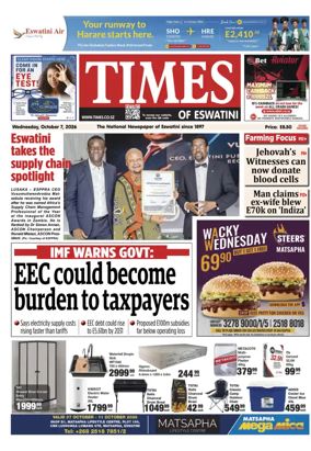 Cover of Times of Eswatini